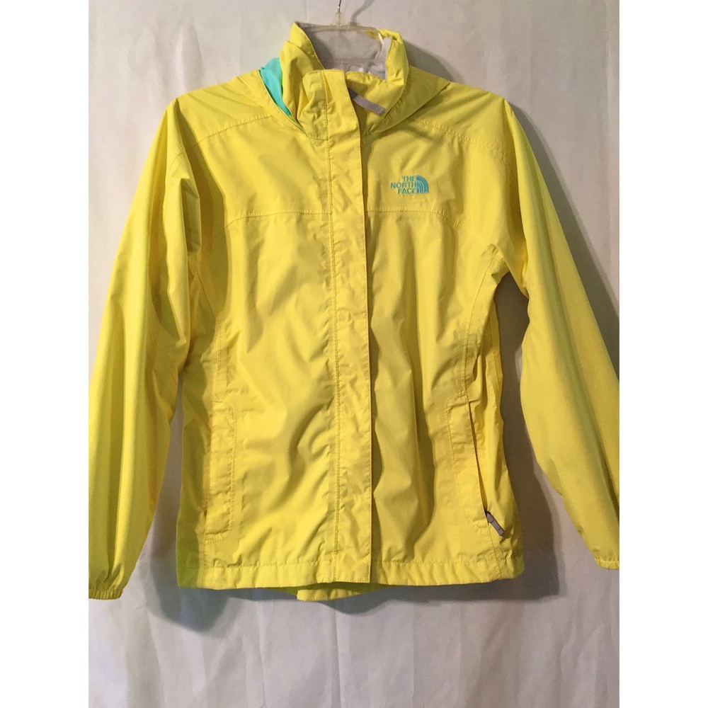 North Face yellow windbreaker rain jacket size L